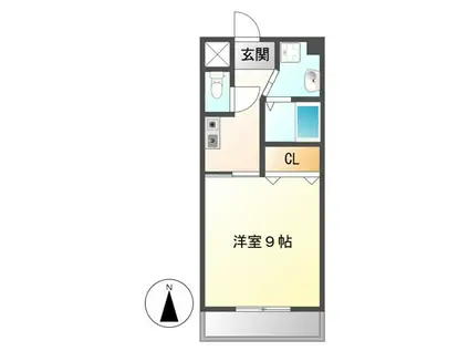 サンハイツ名取II(1K/3階)の間取り写真