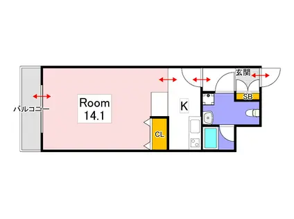 INITIA KUWADACHO(ワンルーム/9階)の間取り写真