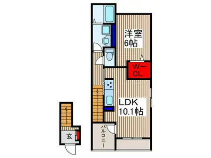 ラ・ファータ(1LDK/2階)の間取り写真