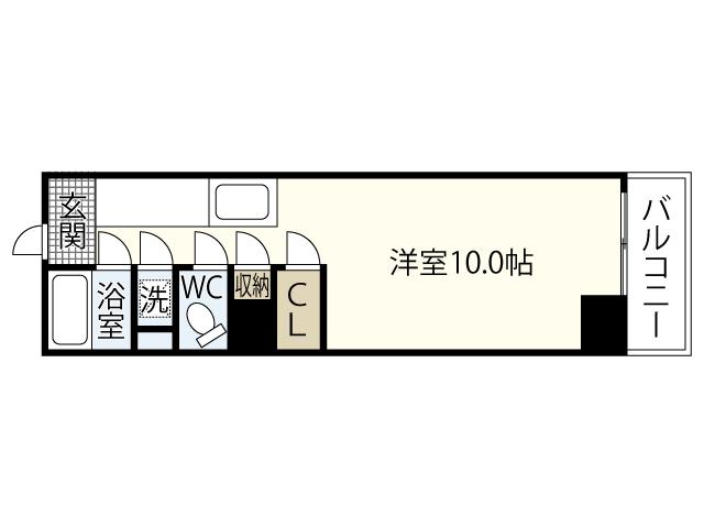 アーバンルーム本川(ワンルーム/5階)の間取り写真