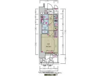 プレサンス千種駅前レガート(1K/3階)の間取り写真