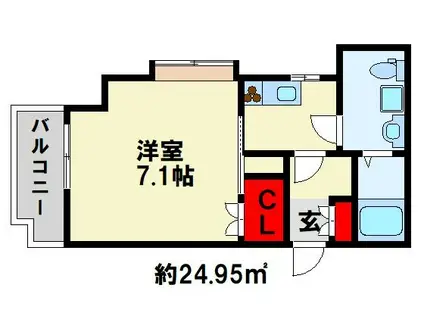 プレステージ・デル・クラシック(1K/8階)の間取り写真