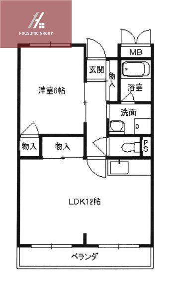 メルベーユ扇町(1LDK/3階)の間取り写真