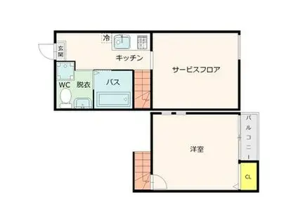 GRAN DE 愛宕橋(1K/1階)の間取り写真