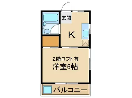 東村山YKハイツ(1DK/2階)の間取り写真