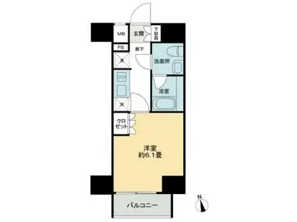 KDA GOTENYAMA(1K/9階)の間取り写真