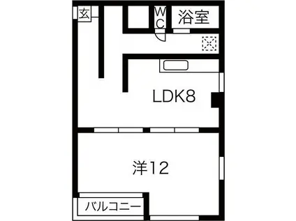 アレーズ岐阜北B棟(1LDK/3階)の間取り写真