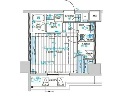 ブライズ方南町(1K/7階)の間取り写真