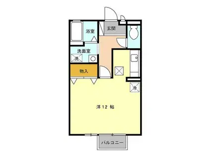 アピエ壱番館(ワンルーム/1階)の間取り写真