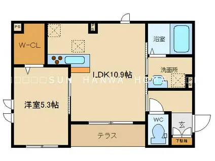 シャーメゾンルレーヴII(1LDK/1階)の間取り写真