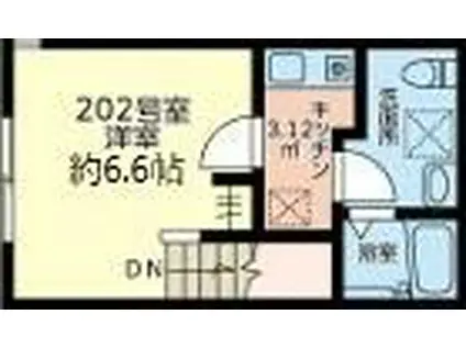 ビショップホーム(1K/2階)の間取り写真