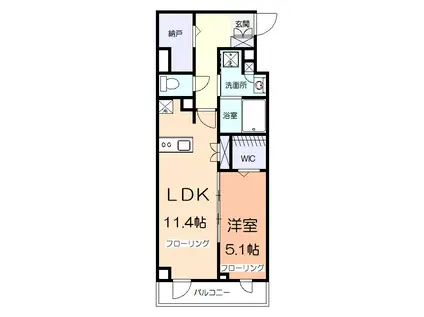 セレジェイラ ミツ(1LDK/4階)の間取り写真