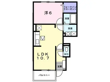 スターヒルズII(1LDK/1階)の間取り写真