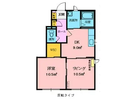 ディアス盛南C(2K/1階)の間取り写真