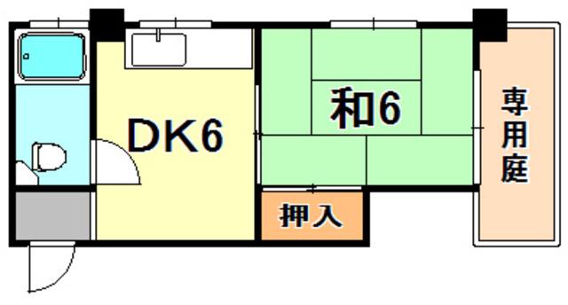 斉藤マンション(1DK/1階)の間取り写真