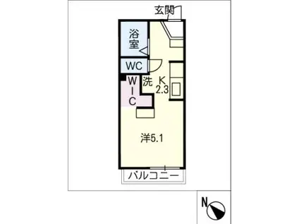 ジュネス東山(ワンルーム/1階)の間取り写真