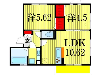 リヴェール(2LDK/3階)の間取り写真