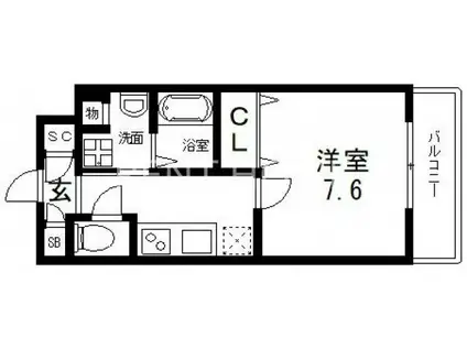 パラゴン布施駅前(1K/7階)の間取り写真