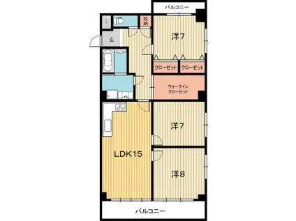 ロイヤル新本町(3LDK/5階)の間取り写真