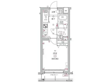 クオリタス護国寺(1K/4階)の間取り写真