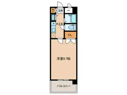 エルパラシオ(1K/4階)の間取り写真