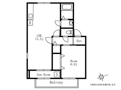 BELK上荒屋(1LDK/1階)の間取り写真