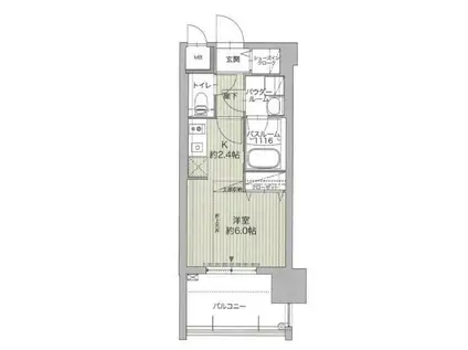 グランフォーレ博多ウォーターフロント(ワンルーム/12階)の間取り写真