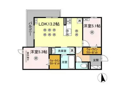 アネックスV(2LDK/2階)の間取り写真