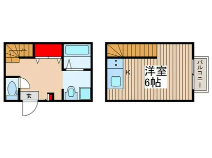 アズリア岩槻(1K/1階)の間取り写真