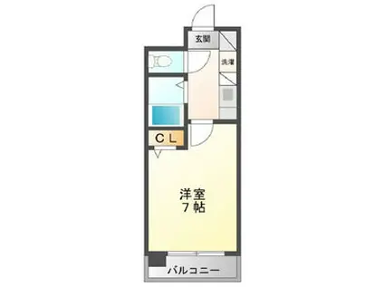 エステート記念橋(1K/6階)の間取り写真