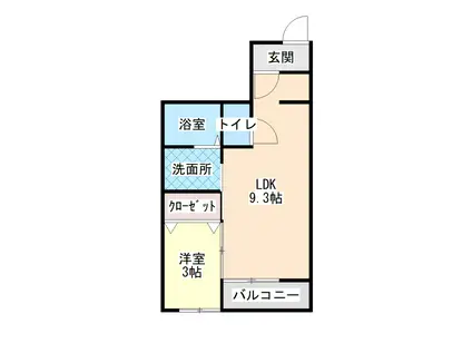 る・ぽーるI(1LDK/1階)の間取り写真