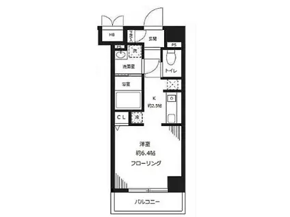パルメゾン見次公園(1K/5階)の間取り写真