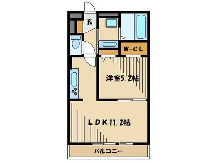 入間サザンヒルズ(1LDK/1階)の間取り写真