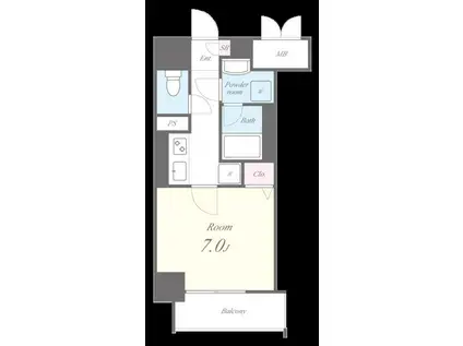 レジデンス ユウキ(1K/8階)の間取り写真