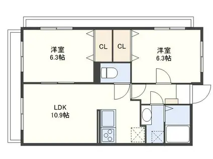 CASA永昌館(2LDK/7階)の間取り写真
