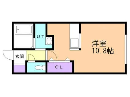 INIZIO (ワンルーム/2階)の間取り写真