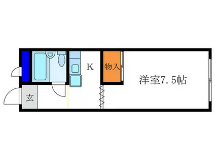 ジュンヒル(1K/2階)の間取り写真