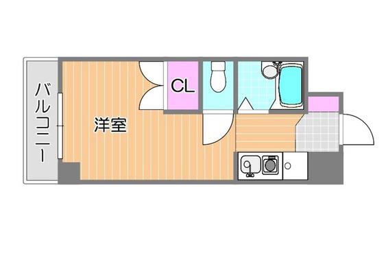 サーパス大供(1K/4階)の間取り写真