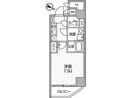 ALTERNA北品川 オルタナ北品川(1K/15階)の間取り写真