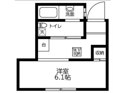 セイザン山手(1K/1階)の間取り写真