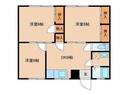 メゾン旭陽4(3DK/2階)の間取り写真