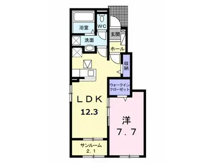 グランドニューファイブIII(1LDK/1階)の間取り写真