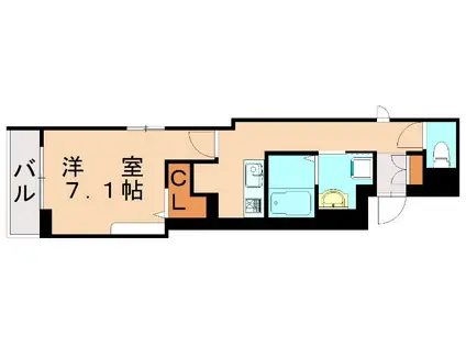 シャーメゾン高宮ペルーレ(1K/2階)の間取り写真