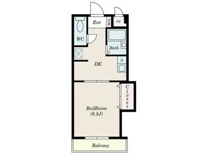 ビューコート(1DK/2階)の間取り写真