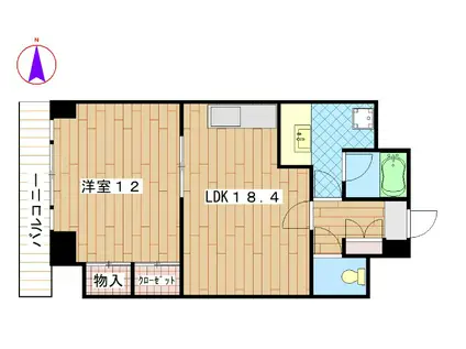 小豆沢2パレス(1LDK/2階)の間取り写真