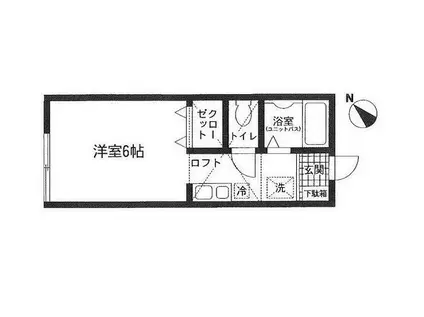 フィットハウス羽沢南(ワンルーム/2階)の間取り写真