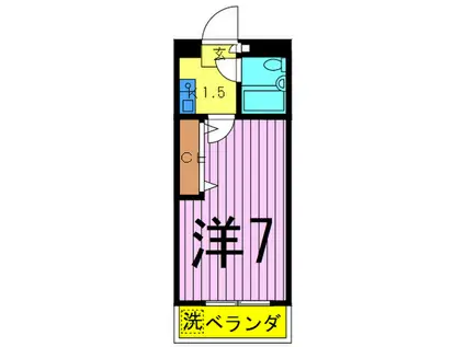 WISEHOUSE(1K/3階)の間取り写真