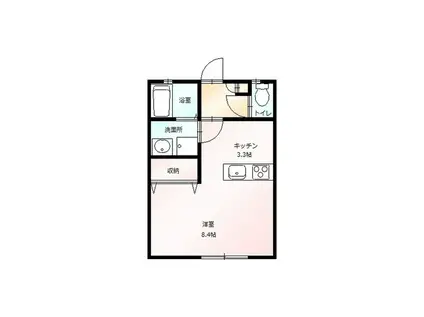 レジデンス竹富II(1K/2階)の間取り写真