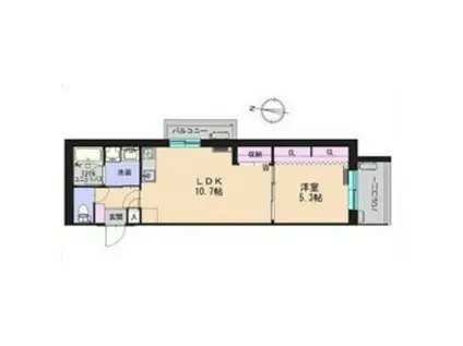 ブリックス上杉(1LDK/2階)の間取り写真