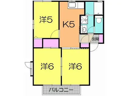 グランコート3番館(3K/1階)の間取り写真